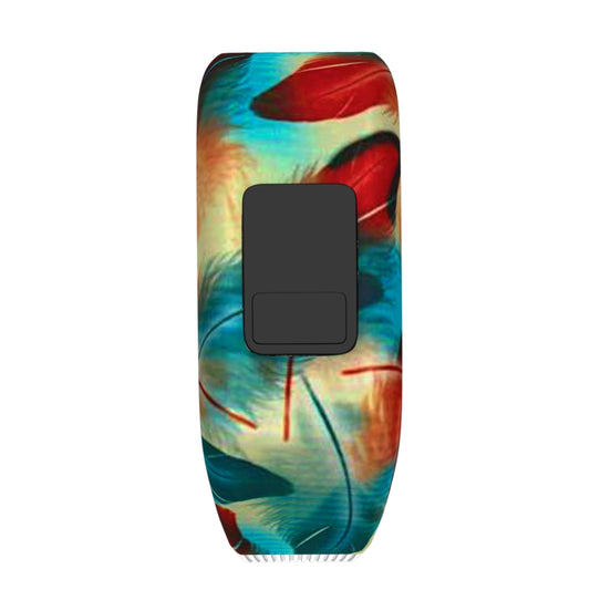 Colourful Feathers Pattern Silicone Sport Watch Band for Garmin Vivofit JR, Size: Small(Colour) by buy2fix