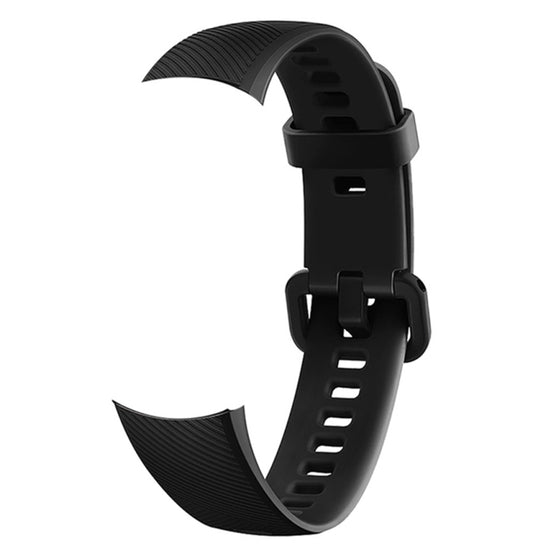 Solid Color Silicone Watch Band for Huawei Honor Band 4(Black) by buy2fix