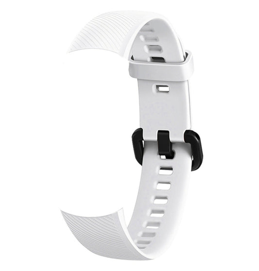 Solid Color Silicone Watch Band for Huawei Honor Band 4(White) by buy2fix