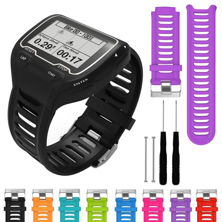 Solid Color Silicone Watch Band for Garmin Forerunner 910XT(Mint Green) by buy2fix