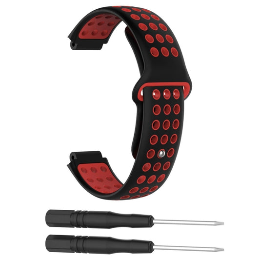 Double Colour Silicone Sport Watch Band for Garmin Forerunner 220 / Approach S5 / S20(Black Red) by buy2fix
