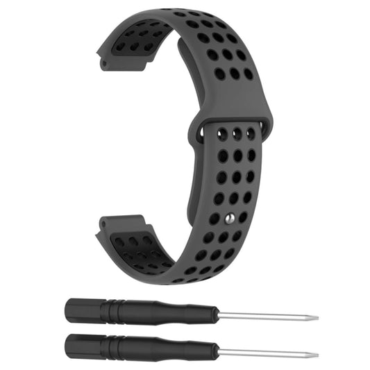 Double Colour Silicone Sport Watch Band for Garmin Forerunner 220 / Approach S5 / S20(Dark Gray) by buy2fix