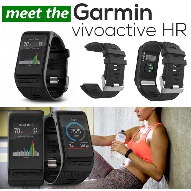 Silicone Sport Watch Band for Garmin Vivoactive HR(Dark Blue) by buy2fix