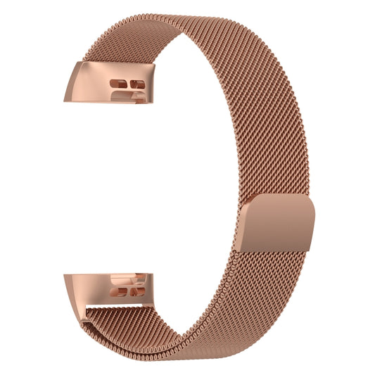 Stainless Steel Magnet Watch Band for FITBIT Charge 3, Size:Small, 187x18mm(Rose Gold) by buy2fix