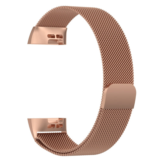 Stainless Steel Magnet Watch Band for FITBIT Charge 3, Size:Large, 217x18mm(Rose Gold) by buy2fix