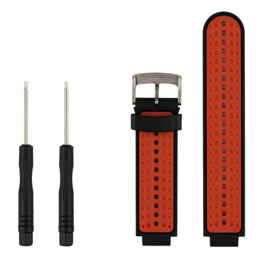Two-colour Silicone Sport Watch Band for Garmin Forerunner 230 / 235 / 620 / 630 / 735XT(Black Red) by buy2fix