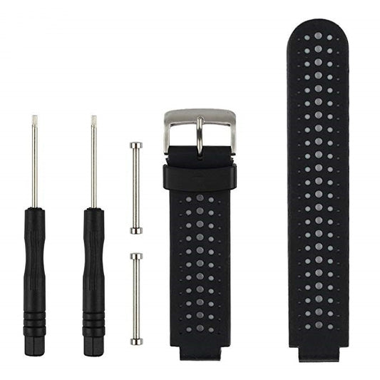 Two-colour Silicone Sport Watch Band for Garmin Forerunner 230 / 235 / 620 / 630 / 735XT(Black White) by buy2fix