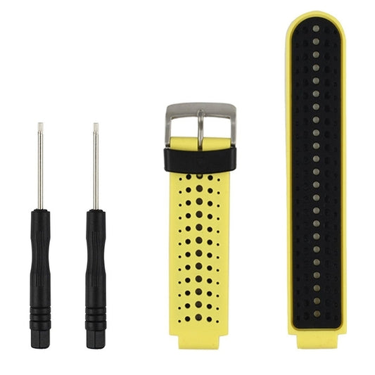 Two-colour Silicone Sport Watch Band for Garmin Forerunner 230 / 235 / 620 / 630 / 735XT(Black Yellow) by buy2fix