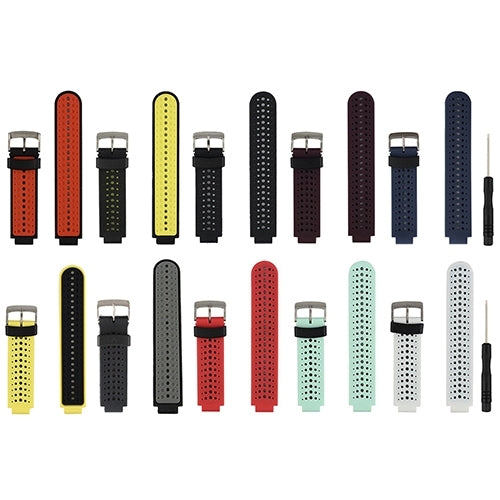 Two-colour Silicone Sport Watch Band for Garmin Forerunner 230 / 235 / 620 / 630 / 735XT(Red Black) by buy2fix