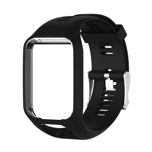Silicone Sport Watch Band for Tomtom Runner 2/3 Series (Black) by buy2fix