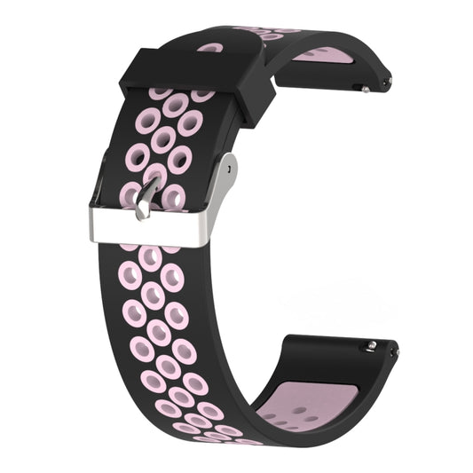 Double Colour Silicone Sport Watch Band for Xiaomi Huami Amazfit Bip Lite Version 20mm(Black Pink) by buy2fix