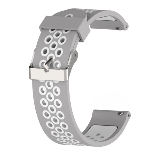 Double Colour Silicone Sport Watch Band for Xiaomi Huami Amazfit Bip Lite Version 20mm(Grey White) by buy2fix
