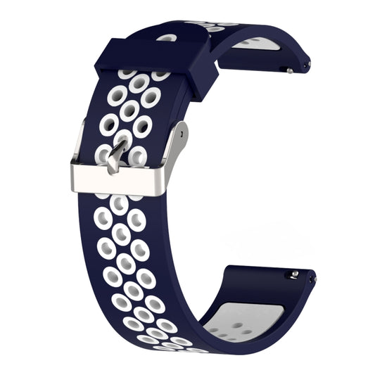 Double Colour Silicone Sport Watch Band for Xiaomi Huami Amazfit Bip Lite Version 20mm(White Blue) by buy2fix
