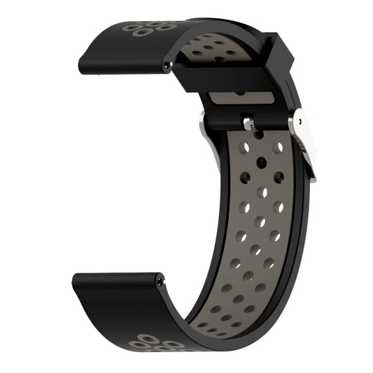 Double Colour Silicone Sport Watch Band for Xiaomi Huami Amazfit Bip Lite Version 22mm(Black Grey) by buy2fix