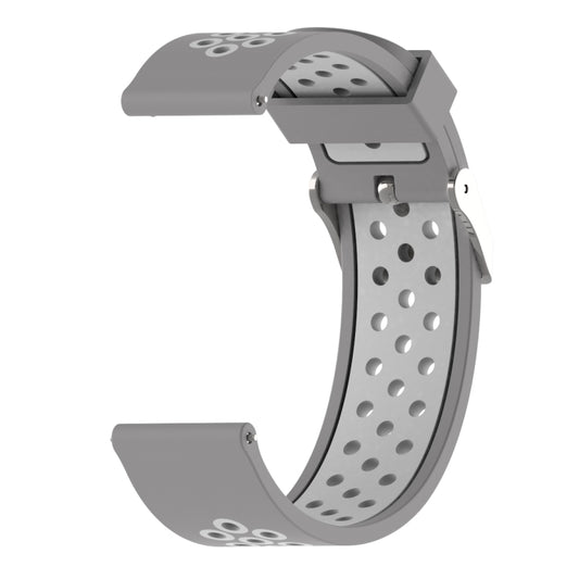 Double Colour Silicone Sport Watch Band for Xiaomi Huami Amazfit Bip Lite Version 22mm(Grey White) by buy2fix