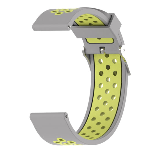 Double Colour Silicone Sport Watch Band for Xiaomi Huami Amazfit Bip Lite Version 22mm(Yellow + Grey) by buy2fix