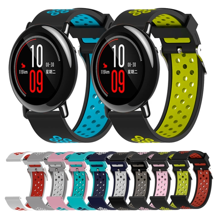 Double Colour Silicone Sport Watch Band for Xiaomi Huami Amazfit Bip Lite Version 22mm(Black Red) by buy2fix