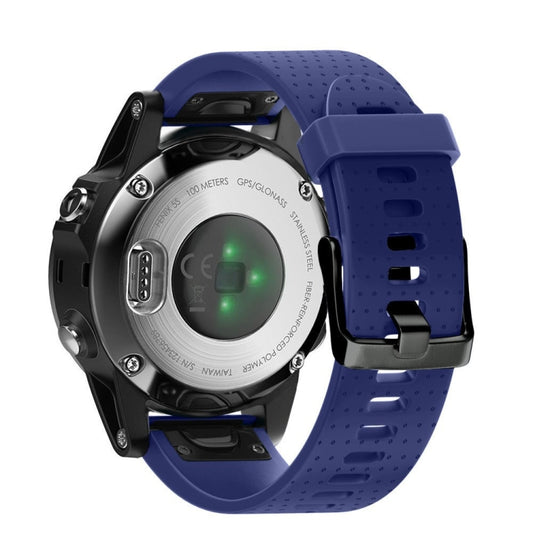 Quick Removable Silicone Watch Band for Fenix 5S 20mm(Dark Blue) by buy2fix