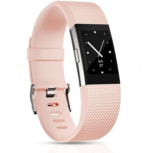 Square Pattern Adjustable Sport Watch Band for FITBIT Charge 2, Size: S, 10.5x8.5cm(Light Pink) by buy2fix