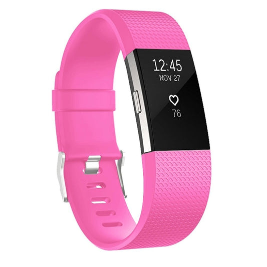 Square Pattern Adjustable Sport Watch Band for FITBIT Charge 2, Size: S, 10.5x8.5cm(Rose Red) by buy2fix