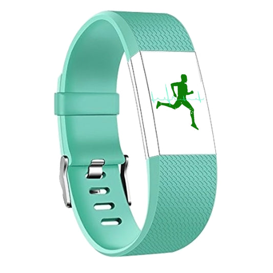 Square Pattern Adjustable Sport Watch Band for FITBIT Charge 2, Size: L, 12.5x8.5cm(Mint Green) by buy2fix