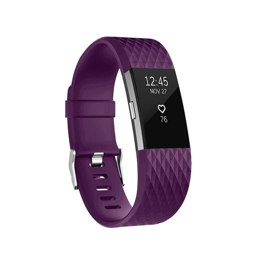 Diamond Pattern Adjustable Sport Watch Band for FITBIT Charge 2, Size: S, 10.5x8.5cm(Purple) by buy2fix