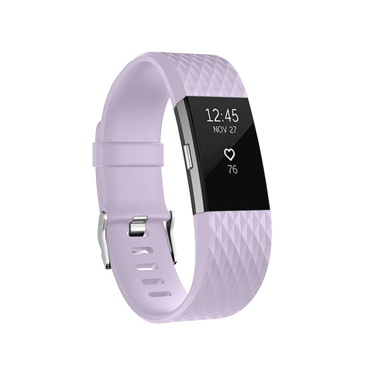 Diamond Pattern Adjustable Sport Watch Band for FITBIT Charge 2, Size: L, 12.5x8.5cm(Light Purple) by buy2fix
