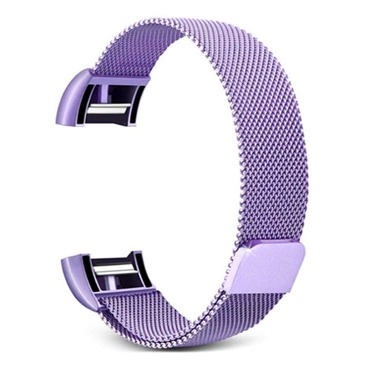 Smart Watch Stainless Steel Watch Band for FITBIT Charge 2, Size: L(Light Purple) by buy2fix