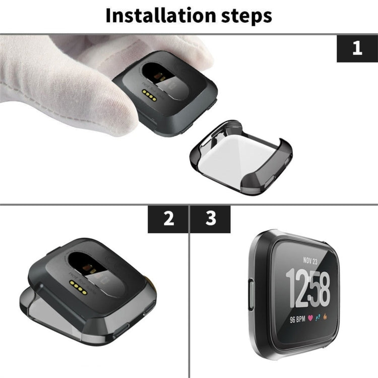 Smart Watch Soft TPU Protective Case for Fitbit Versa(Black) by buy2fix
