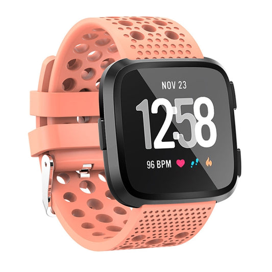 Smart Watch Venting Circle Hole Watch Band for Fitbit Versa(Orange) by buy2fix