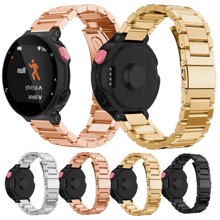 Universal Smart Watch Three Steel Strips Watch Band for Garmin Forerunner 220 / 230 / 235 / 630 / 620 / 735(Rose Gold) by buy2fix