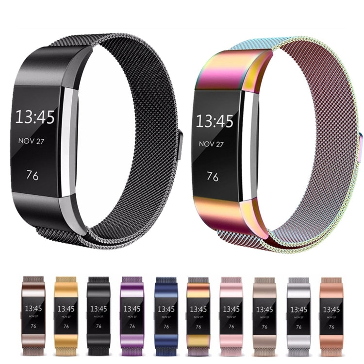 Smart Watch Stainless Steel Watch Band for FITBIT Charge 2, Size: S(Pink) by buy2fix