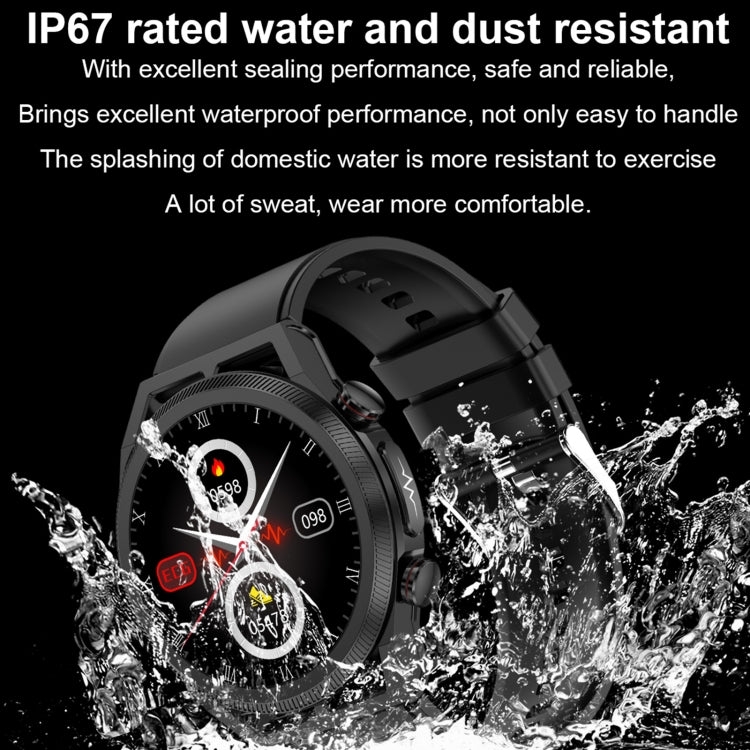 ET310 1.39 inch IPS Screen IP67 Waterproof Silicone Band Smart Watch, Support Body Temperature Monitoring / ECG (Black) by buy2fix