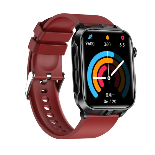 TK11P 1.83 inch IPS Screen IP68 Waterproof Silicone Band Smart Watch, Support Stress Monitoring / ECG (Red) by buy2fix