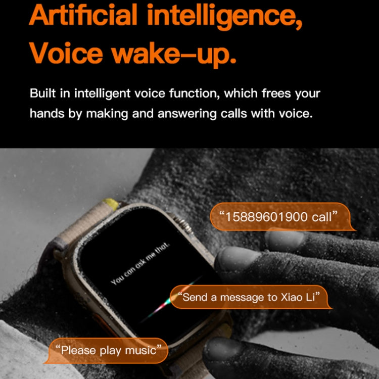 T800 Ultra 1.99 inch Ocean Silicone Band Smart Watch Support Heart Rate / ECG (White) by buy2fix