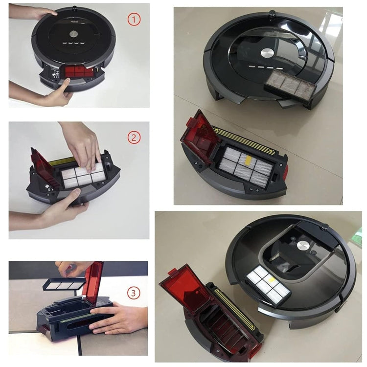 4 PCS Universal Replacement Robotic Vacuum Cleaner HEPA Filter for iRobot 870 / 800 / 880 / 960 / 980 by buy2fix