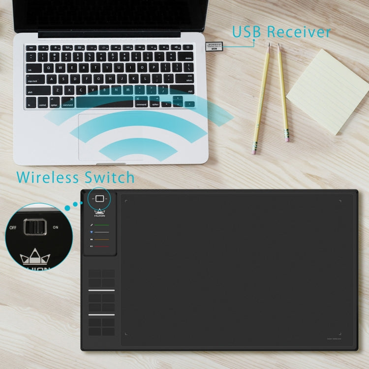 HUION Inspiroy Series WH1409(8192) 5080LPI Professional Art USB Graphics Drawing Tablet for Windows / Mac OS, with Digital Pen by HUION