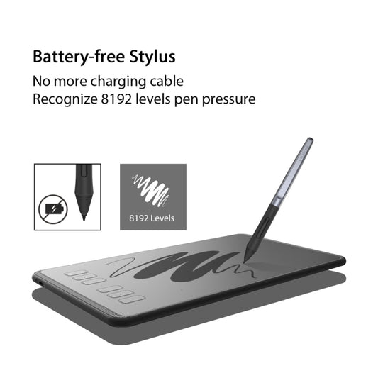 HUION Inspiroy Series H640P 5080LPI Professional Art USB Graphics Drawing Tablet for Windows / Mac OS, with Battery-free Pen by HUION