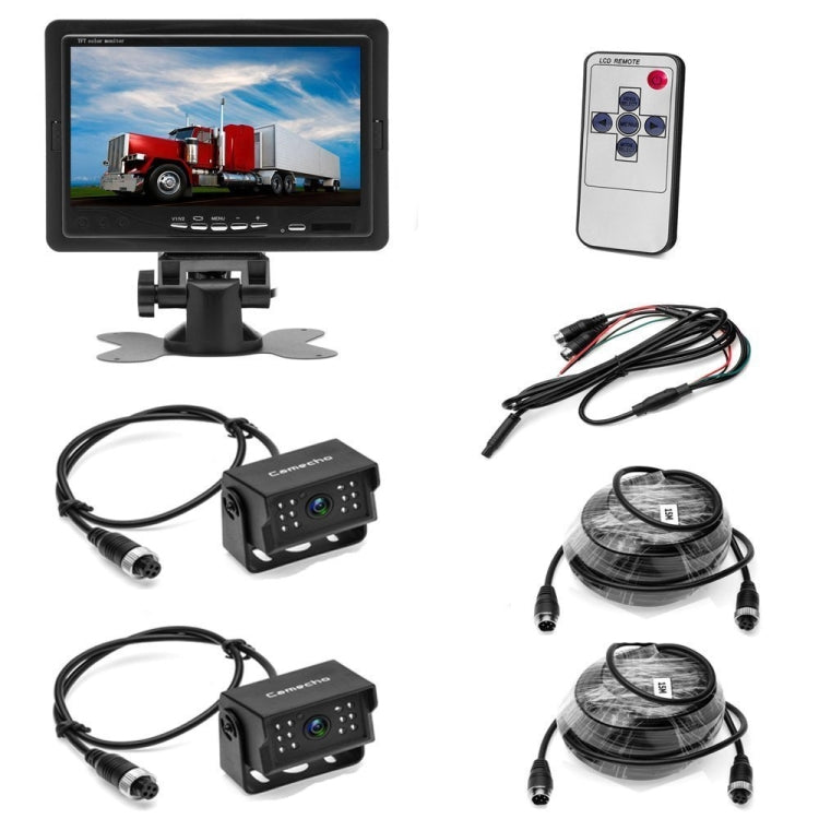 A1510 7 inch HD Car 12 IR Night Vision Rear View Backup Dual Camera Rearview Monitor, with 15m Cable by buy2fix