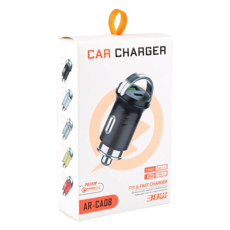 AR-CA08 12W 2A USB-C / Type-C + USB Ports Car Charger (Silver) by buy2fix