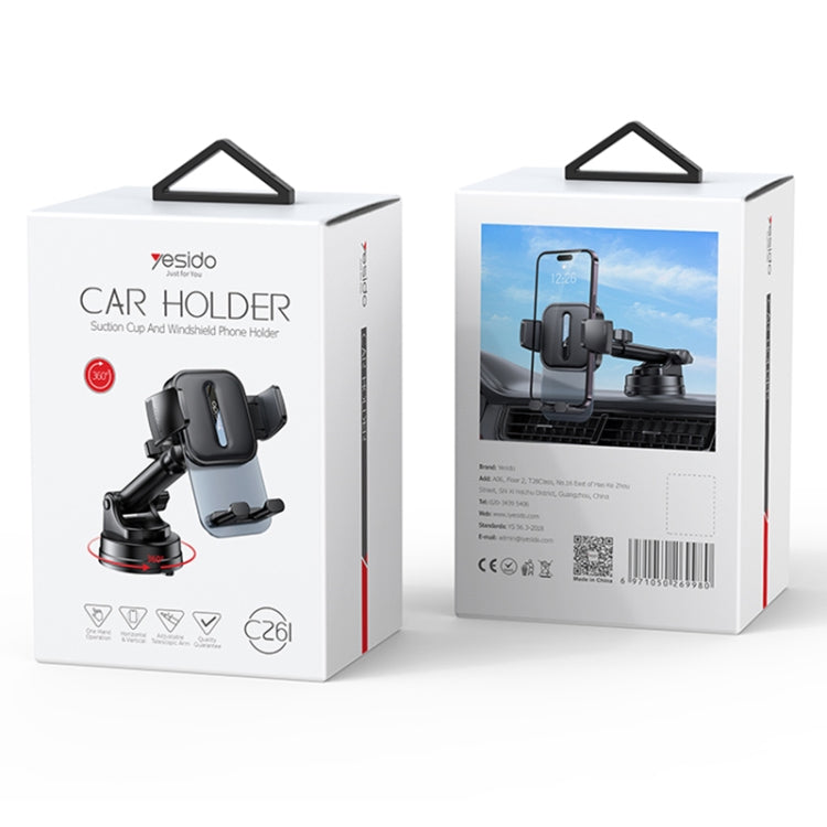 Yesido C261 Suction Cup Type Telescopic Car Phone Holder by Yesido
