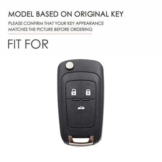 For Chevrolet Folding Hallmo Car Cowhide Leather Key Protective Cover Key Case(Black) by Hallmo