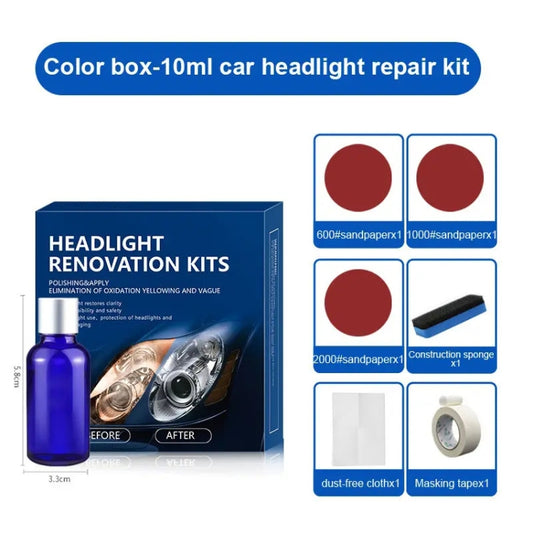 Car Headlight Scratch Yellowing Repair Fluid Set, Capacity: 10ml by buy2fix