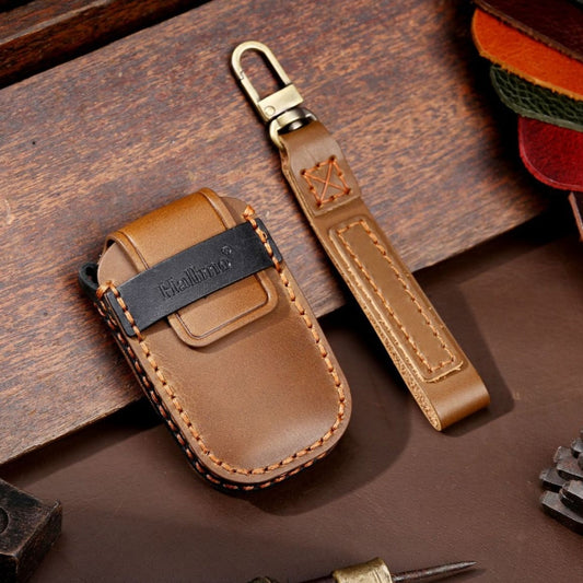 For Kia Sportage R / K5 / K4 / K2 / KX3 Hallmo A Style Car Cowhide Leather Key Protective Cover Key Case(Brown) by Hallmo