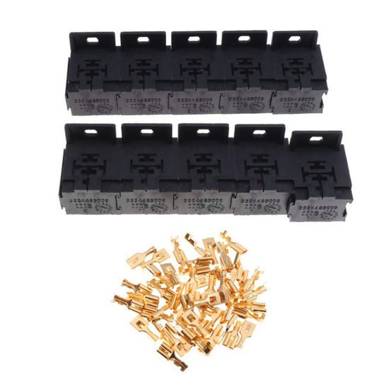 30A-80A Relay Base Holder 5-pin Socket with 50 Pieces Terminals by buy2fix