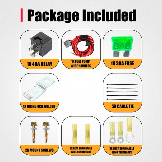 Universal 12V Electric Fuel Pump Relay Kit by buy2fix