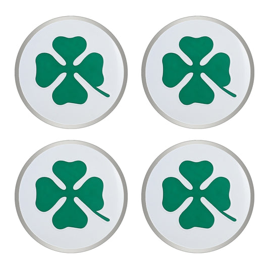 4 in 1 Car Four Leaf Clover Pattern Wheel Hub Decorative Sticker, Diameter: 5.8cm(White) by buy2fix
