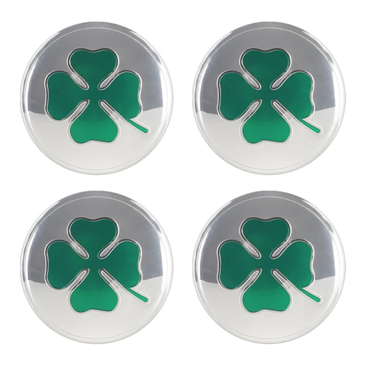 4 in 1 Car Four Leaf Clover Pattern Wheel Hub Decorative Sticker Silver, Diameter: 5.8cm by buy2fix