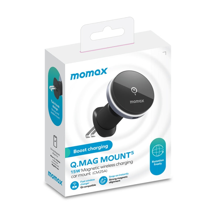 MOMAX CM25A Magnetic Wireless Charger Car Air Outlet Phone Holder by MOMAX
