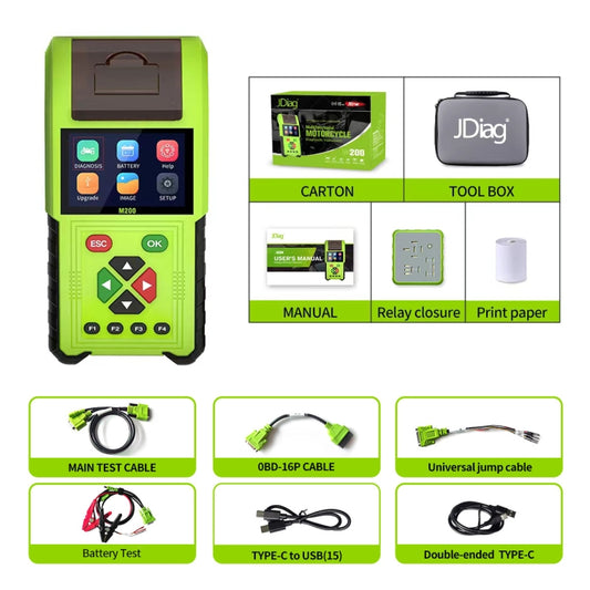 JDiag M200 8V-30V OBD Motorcycles Diagnostic Instrument with Data Printing by buy2fix